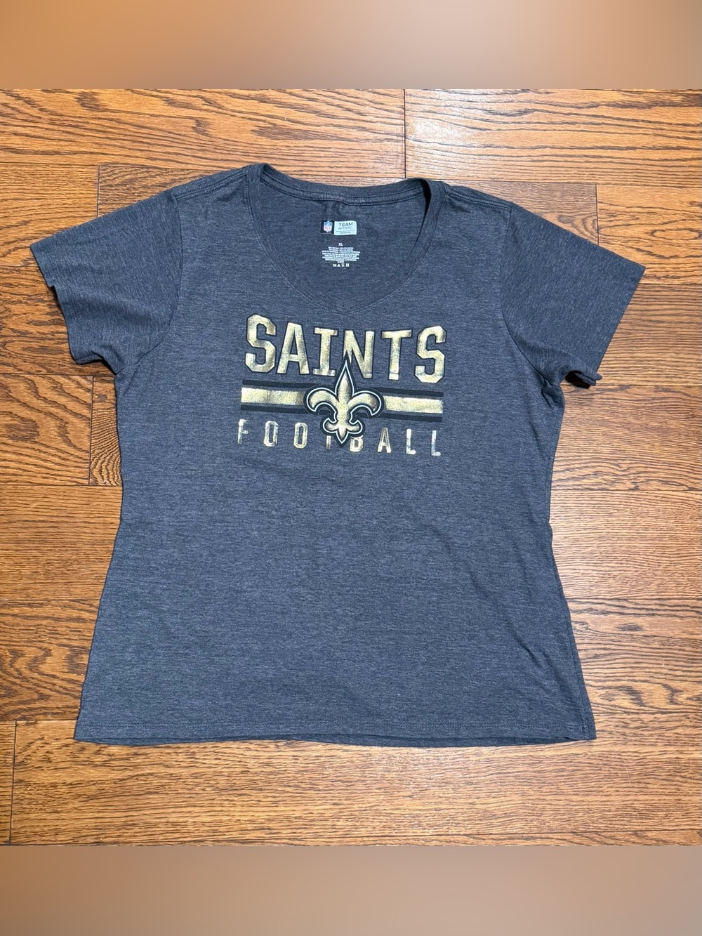 Team Apparel NFL Women’s New Orleans Saints Heathered Grey T-Shirt Size XL EUC